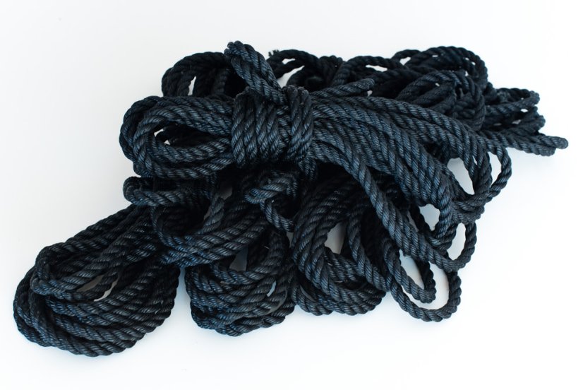 Japonský jutový provaz - opracovaný černý